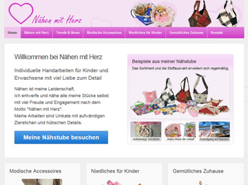 Website Nähen mit Herz